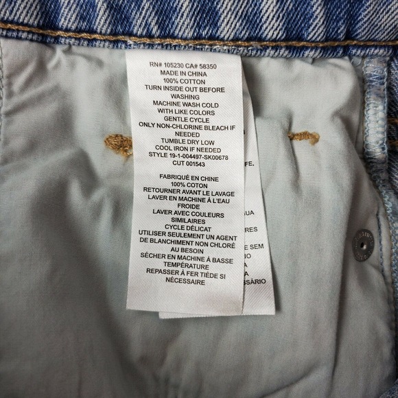CC - Current Elliott Mini Denim Jean Women 24 Light Wash Blue Raw Hem Frayed NWT - Picture 6 of 8